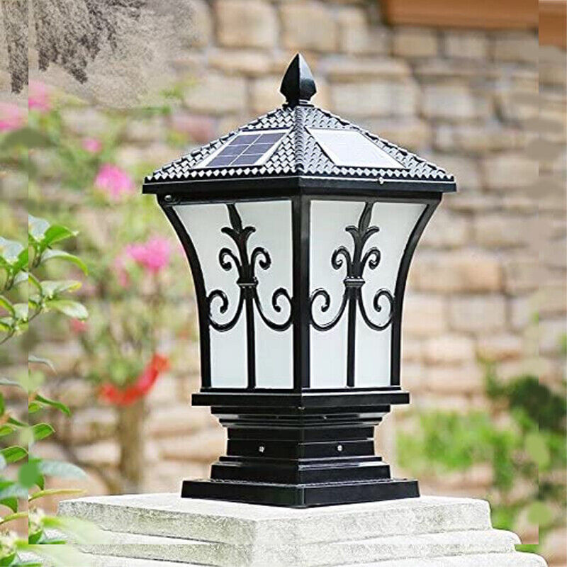 Solar Post Light Solar Pillar Light Lantern Solar Coach Lamp Outdoor Solar