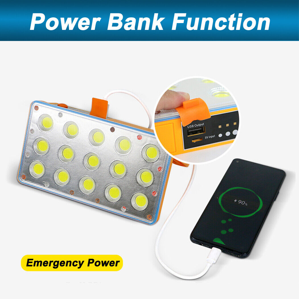 Rechargeable Solar Work Light 150 LED Beads Adjustable Brightness Travel Hiking