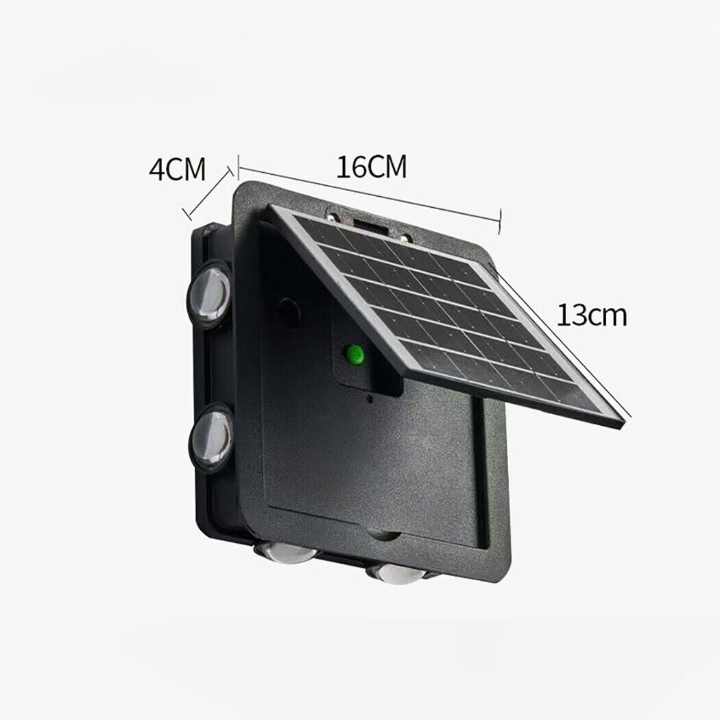 Solar Wall Lights 4 Direction Beam LED Decorative Outdoor Waterproof IP65 Wall